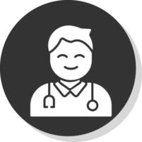 Male Doctor Glyph Shadow Circle Icon Design vector