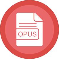 OPUS File Format Glyph Due Circle Icon Design vector