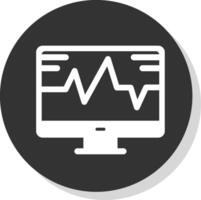 System Monitoring Glyph Shadow Circle Icon Design vector