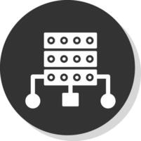 datos estructura glifo sombra circulo icono diseño vector