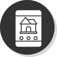 Real Estate App Glyph Shadow Circle Icon Design vector