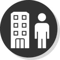 Rasidential Area Glyph Shadow Circle Icon Design vector