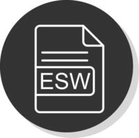 ESW File Format Glyph Due Circle Icon Design vector