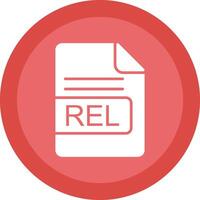 REL File Format Glyph Due Circle Icon Design vector