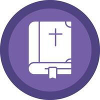 Biblia glifo debido circulo icono diseño vector