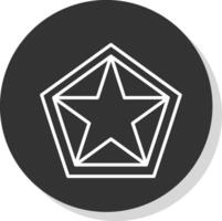 Star Pentagon Glyph Due Circle Icon Design vector