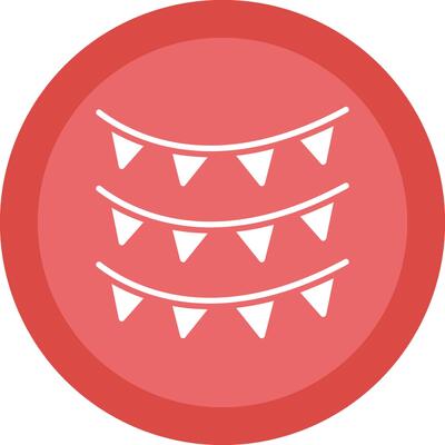 Bunting Glyph Due Circle Icon Design