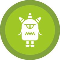 Monster Glyph Due Circle Icon Design vector
