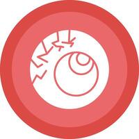 Scary Eyeball Glyph Due Circle Icon Design vector