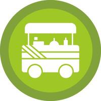 Food Cart Glyph Due Circle Icon Design vector