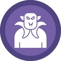 Dracula Glyph Due Circle Icon Design vector