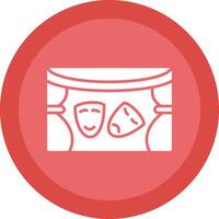 Theatre Glyph Due Circle Icon Design vector