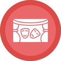 Theatre Glyph Due Circle Icon Design vector