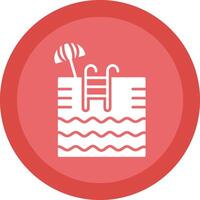Swimming Pool Glyph Due Circle Icon Design vector