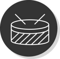 Drums Glyph Due Circle Icon Design vector