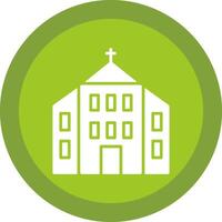 Iglesia glifo debido circulo icono diseño vector