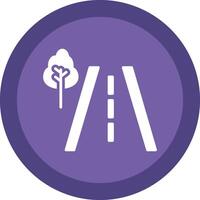 Road Glyph Due Circle Icon Design vector