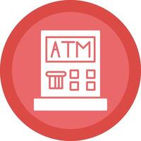 Atm Machine Glyph Due Circle Icon Design vector