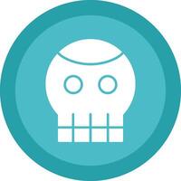 Skull Glyph Due Circle Icon Design vector