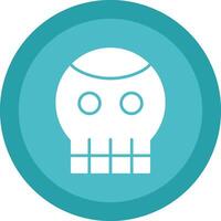 Skull Glyph Due Circle Icon Design vector