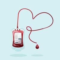 World blood donor day, blood donation day illustration with blood bag vector