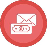 Envelope Glyph Due Circle Icon Design vector