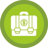 Suitcase Glyph Due Circle Icon Design vector