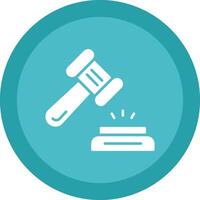 Hammer Glyph Due Circle Icon Design vector