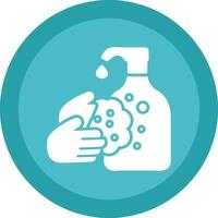 Hand Wash Glyph Due Circle Icon Design vector