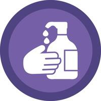 Hand Wash Glyph Due Circle Icon Design vector