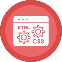 Web Development Glyph Due Circle Icon Design vector