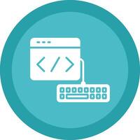 Web Development Glyph Due Circle Icon Design vector