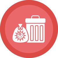 Trash Glyph Due Circle Icon Design vector