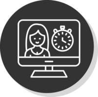 Timer Glyph Due Circle Icon Design vector