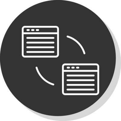 Refactoring Glyph Due Circle Icon Design