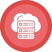 Cloud Servers Glyph Due Circle Icon Design vector