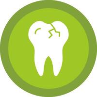 Broken Tooth Glyph Due Circle Icon Design vector