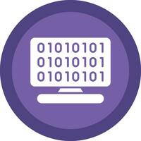 Binary Code Glyph Due Circle Icon Design vector