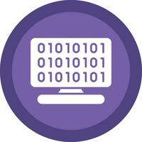 Binary Code Glyph Due Circle Icon Design vector