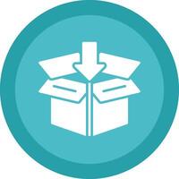 Open Box Glyph Due Circle Icon Design vector