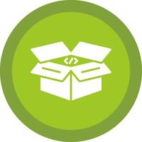 Open Box Glyph Due Circle Icon Design vector