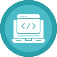 Web Development Glyph Due Circle Icon Design vector