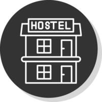 Hostal glifo debido circulo icono diseño vector