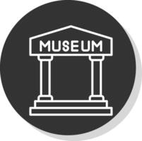 Museum Glyph Due Circle Icon Design vector