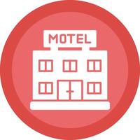 motel glifo debido circulo icono diseño vector