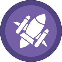 Rocket Ship Glyph Due Circle Icon Design vector