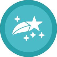 Shooting Star Glyph Due Circle Icon Design vector