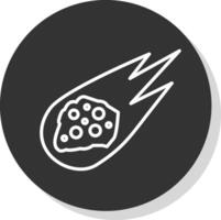 Asteroid Glyph Due Circle Icon Design vector