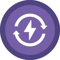 Recycle Glyph Due Circle Icon Design vector
