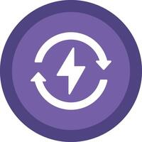 Recycle Glyph Due Circle Icon Design vector